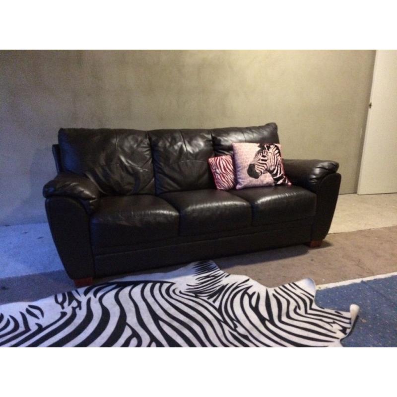 Can Deliver- 3 Seater Leather Sofa in Brown