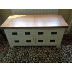 coffee table oak and cream with storage