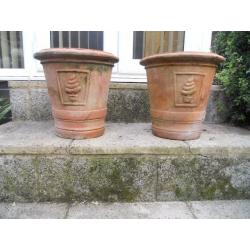 2 X TEROCOTTA PLANT POTS IN USED CONDITION