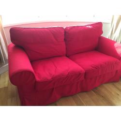 IKEA EKTORP two seat RED sofa