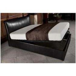 BRAND NEW - Double Storage Leather Bed Ottoman with 9inch Semi Orthopaedic Mattress- SAME/NEXT DAY!