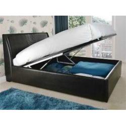 BRAND NEW - Double Storage Leather Bed Ottoman with 9inch Semi Orthopaedic Mattress- SAME/NEXT DAY!