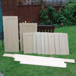 Howdens kitchen unit doors. Veneered light oak finish.