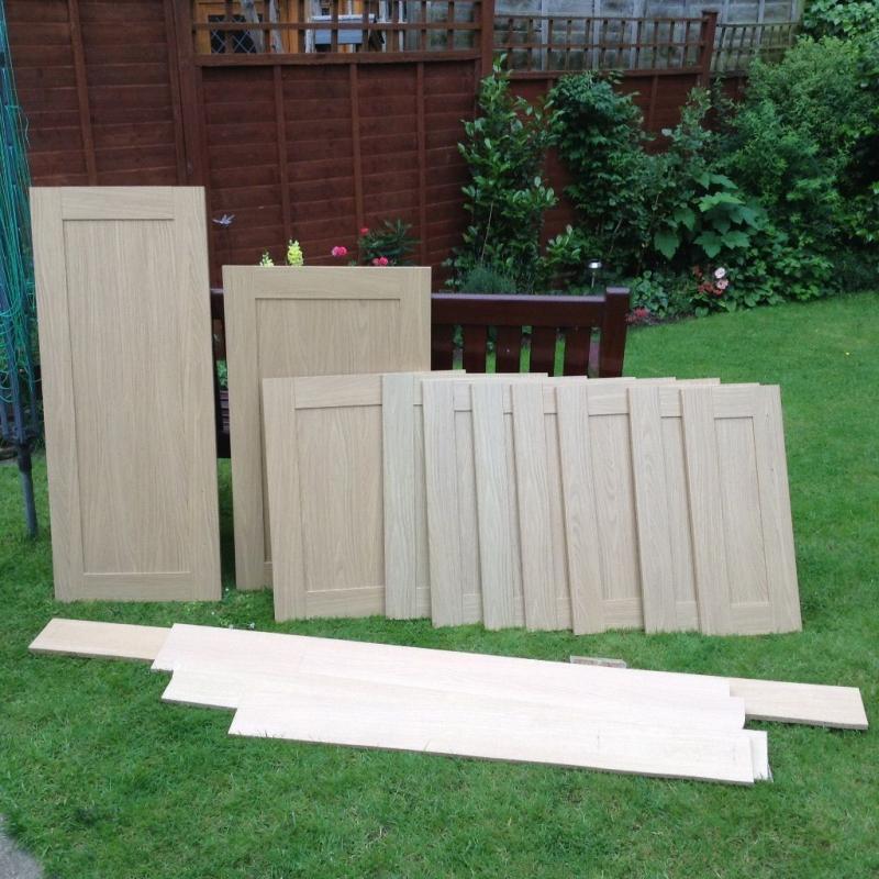 Howdens kitchen unit doors. Veneered light oak finish.