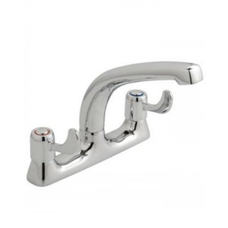 Lever deck kitchen sink mixer tap (chrome plated)