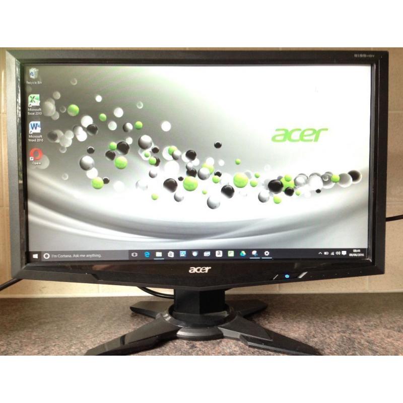 19 inch Acer G195HQV 19inch Widescreen LCD TFT computer screen monitor