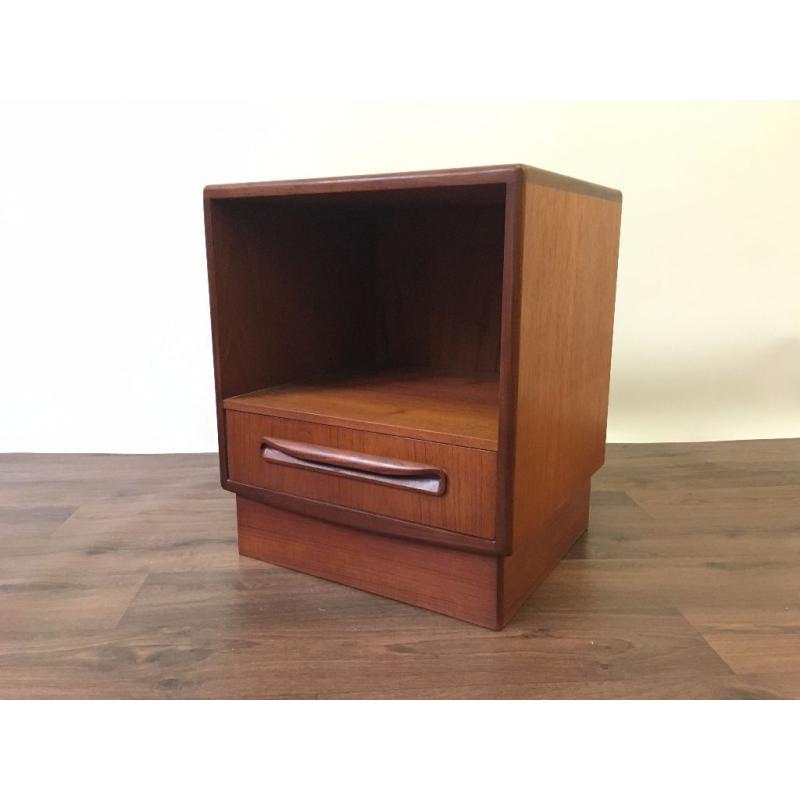 Retro Teak G-Plan Fresco Bedside Table Cabinet Drawers - Vintage - GPlan G Plan