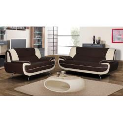 ""50 % OFF SALE""BLACK AND WHITE KEROL 3 AND 2 SEATER LEATHER SOFA