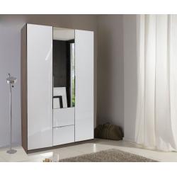 High Gloss 150cm Wide German white Wardrobe - High Quality , Great Look-Immediate Delivery