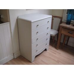 Lovely Vintage Tallboy Chest of Drawers - Professionally painted in Farrow & Ball Eggshell