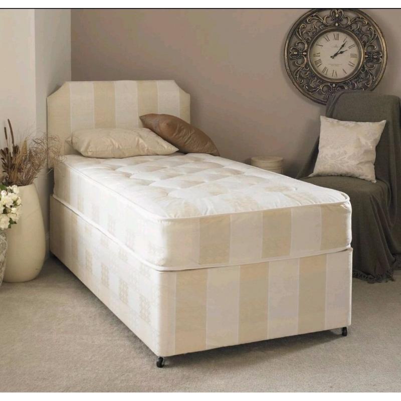 == BRAND NEW SINGLE DIVAN BED WITH MATTRESS == + HEADBOARD AND STORAGE DRAWERS OPTION== CALL NOW ==