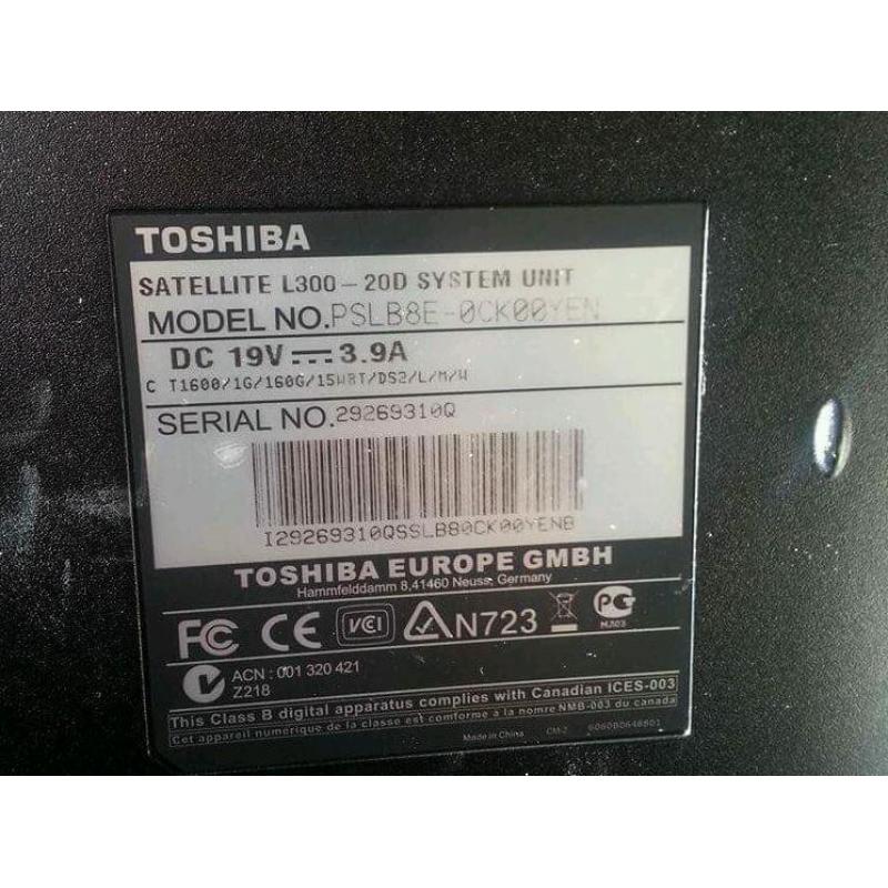 Toshiba laptop for sale