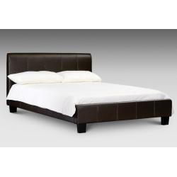 **7-DAY MONEY BACK GUARANTEE!** Kingsize Leather Bed with 12inch Extrafirm Spine Corrective Mattress