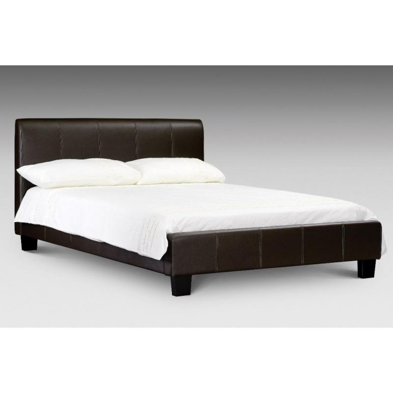 **7-DAY MONEY BACK GUARANTEE!** Kingsize Leather Bed with 12inch Extrafirm Spine Corrective Mattress