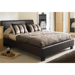 **7-DAY MONEY BACK GUARANTEE!** Kingsize Leather Bed with 12inch Extrafirm Spine Corrective Mattress