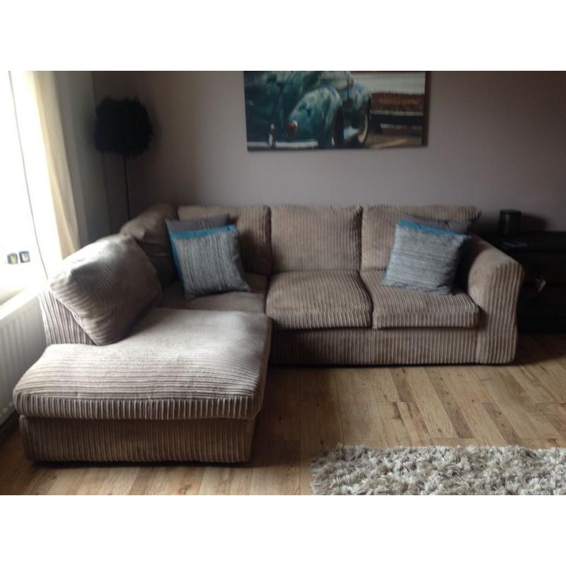 4seater corner sofa, beige colour - like new