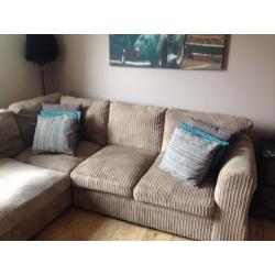 4seater corner sofa, beige colour - like new