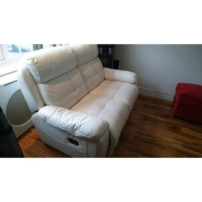 Excellent Quality DFS recliner white 3+2 sofa.