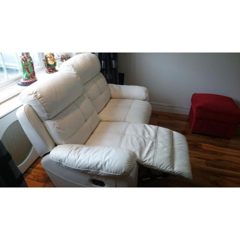 Excellent Quality DFS recliner white 3+2 sofa.