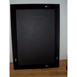 LARGE BLACK FAUX LEATHER MIRROR