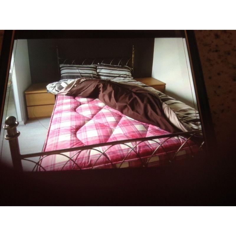 Double bed frame and mattress for sale