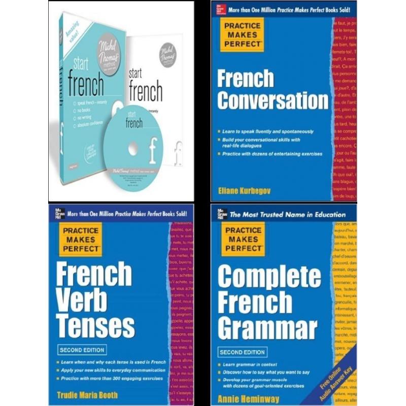 Learn French Bundle (BRAND NEW) 3 Books: Grammar, Conversation & Verb Tenses + Michel Thomas AudioCD