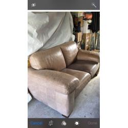 NATUZZI NUBUCK/LEATHER SOFA