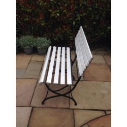 Wooden garden folding bench with iron frame