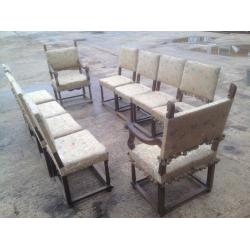 SET OF TEN BANQUETING DINING CHAIRS