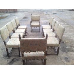 SET OF TEN BANQUETING DINING CHAIRS