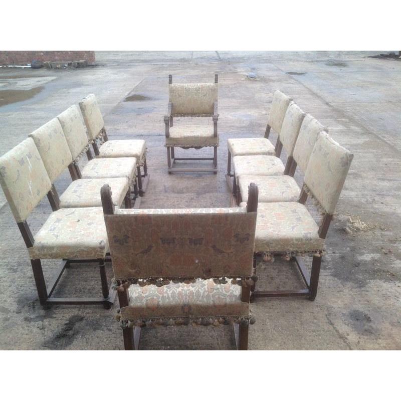 SET OF TEN BANQUETING DINING CHAIRS