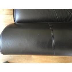 Marks & Spencer Chocolate Brown Leather Sofa - Immaculate Condition only 12 months old.