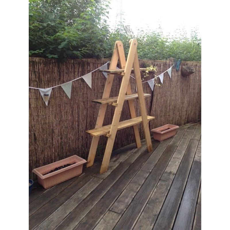 Garden rustic shelves , Flower/Plant display , Garden Furniture .