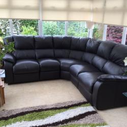 Genuine leather corner suite.