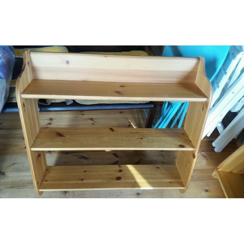 Pair of antique pine bookshelves