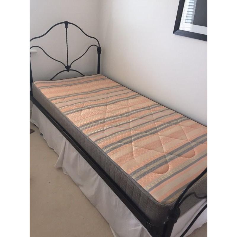 Single bed with divan base & Cast Iron Bedstead