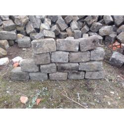 Reclaimed granite cobbles