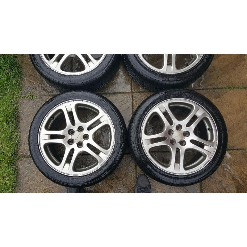 Subaru alloy wheels 5x100 17' good tyres