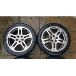 Subaru alloy wheels 5x100 17' good tyres