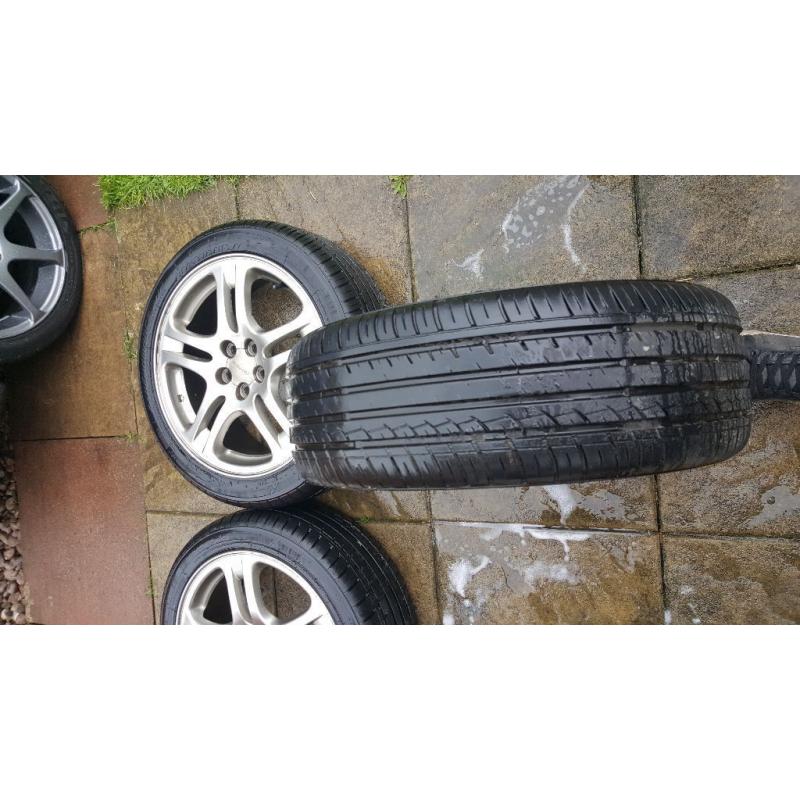 Subaru alloy wheels 5x100 17' good tyres