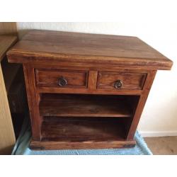 Sheesham wood TV unit and two DVD / Media units