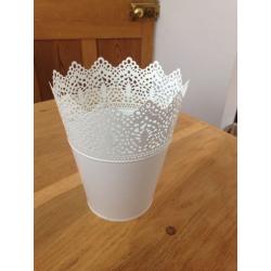 White metal plant pot - 15 available