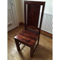 Indian Sheesham table and 6 chairs solid hardwood