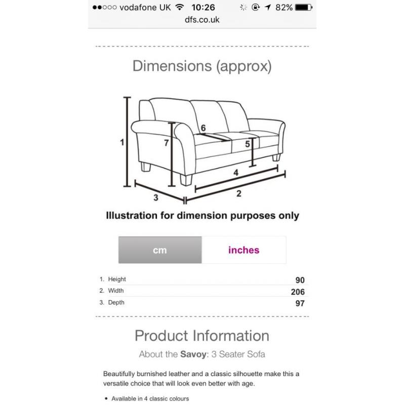 Savoy three seater sofa