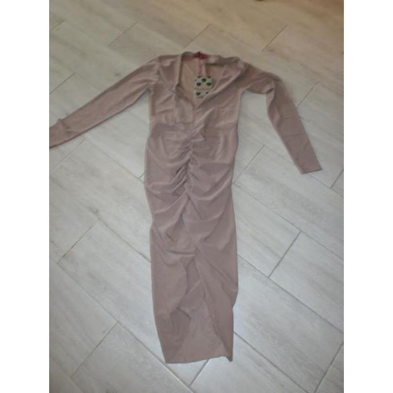 boohoo beige dress - BRAND NEW WITH TAGS SIZE 10