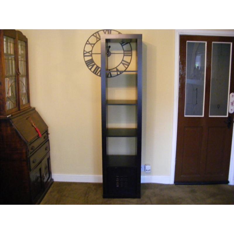 TALL STORAGE DISPLAY UNIT FROM IKEA BROWN BLACK COLOUR WITH STORAGE BOX COLLECTION HUDDERSFIELD AREA