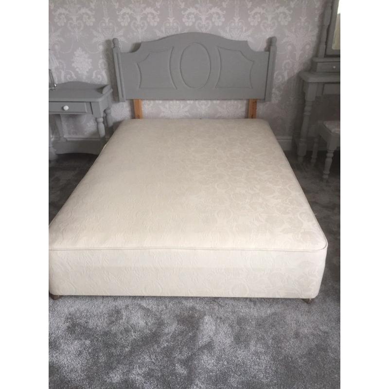 PARIS GREY SOLID PINE DOUBLE HEADBOARD ONLY ANNIE SLOAN DOUBLE BED SIZE