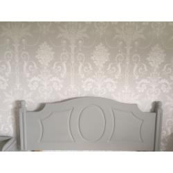 PARIS GREY SOLID PINE DOUBLE HEADBOARD ONLY ANNIE SLOAN DOUBLE BED SIZE