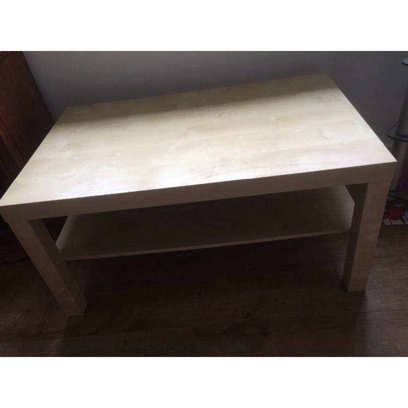 Coffee table, small chest of drawers, solid pine chest of drawers