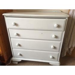 Coffee table, small chest of drawers, solid pine chest of drawers